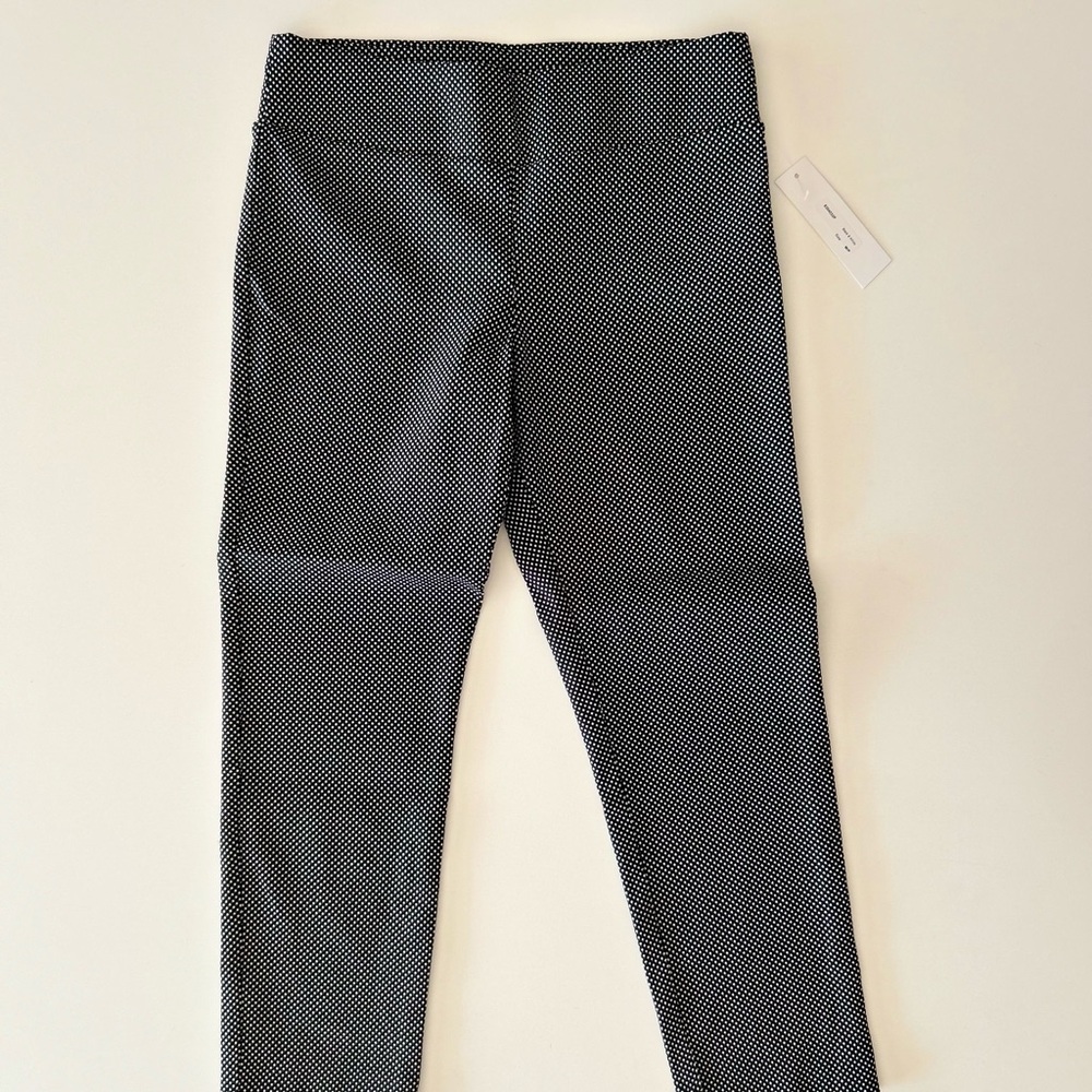 NWT - Margaret M Women’s Slimming Pants Black/White Polka Dot Stretch Size MP
